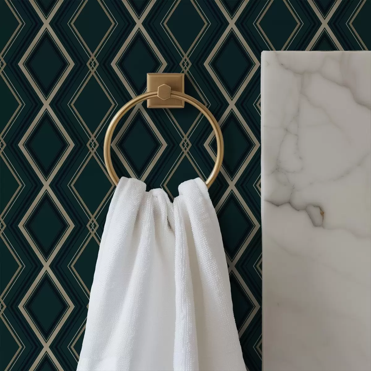 Tapeta Ciemnoniebieskie tło z powtarzającym się wzorem rombów a00975v1