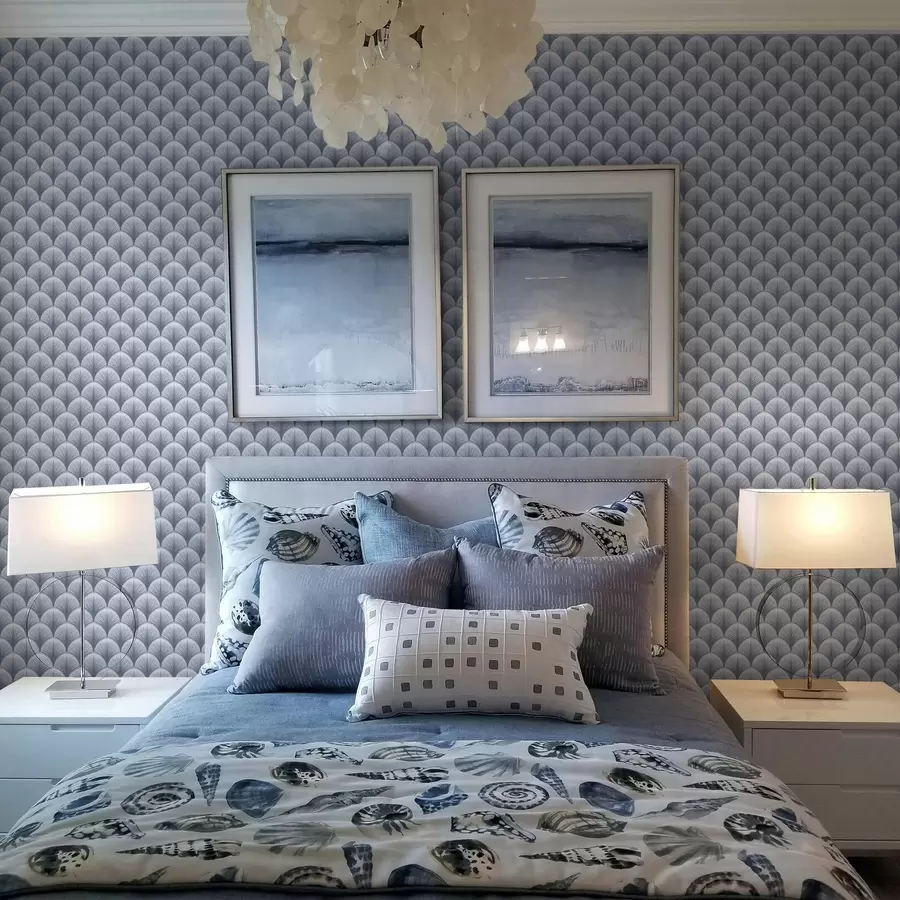 Fototapeta Niebieskie łuki wentylatora z promieniami na jasnoniebieskim tle a00978v1