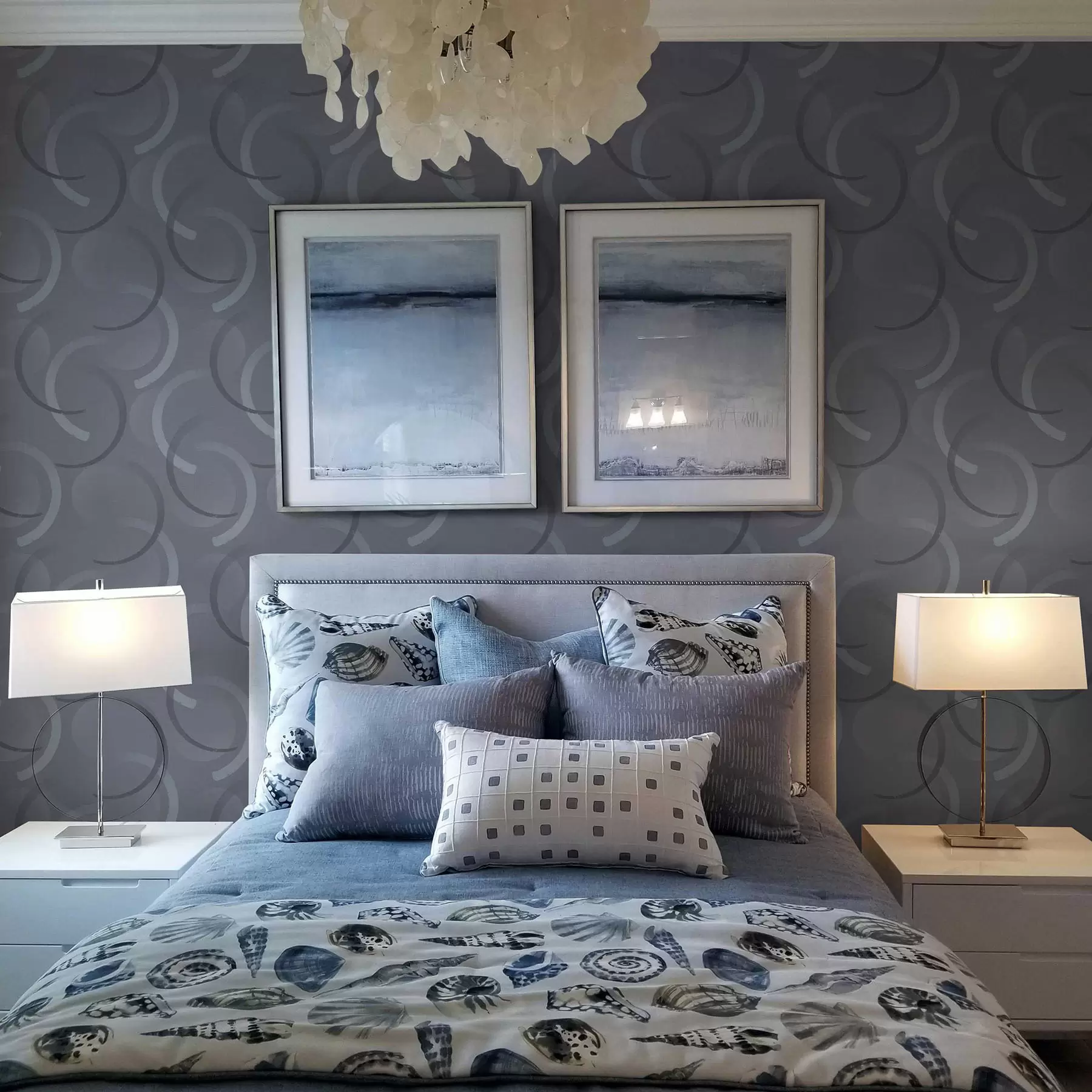 Fototapeta Szare półkola i rozmyte koła na teksturowanym tle a00981