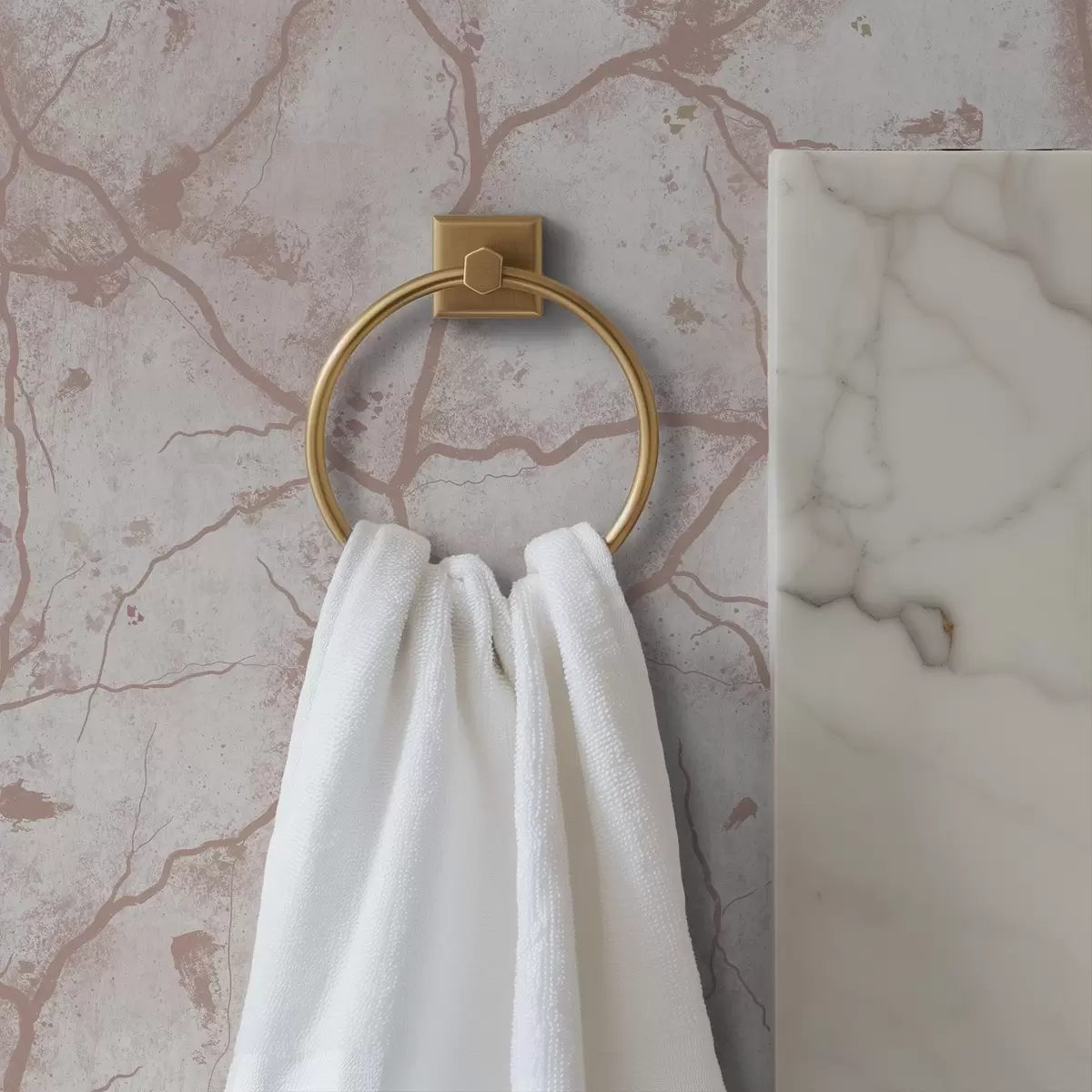 Tapeta Jasny beton z koronką różowych pęknięć i plam a00987