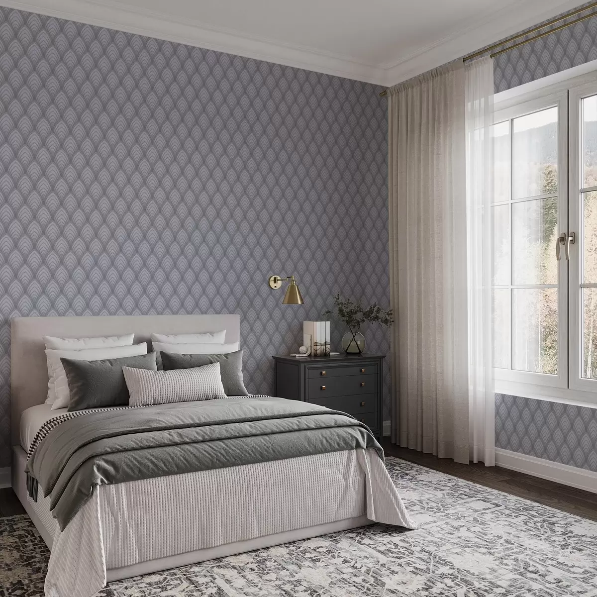 Tapeta Objętościowe łuki przypominające skalę szarości z delikatnym gradientem a00989