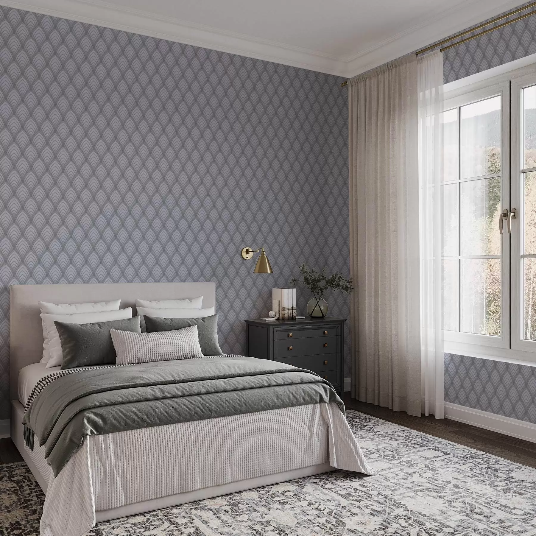 Fototapeta Objętościowe łuki przypominające skalę szarości z delikatnym gradientem a00989