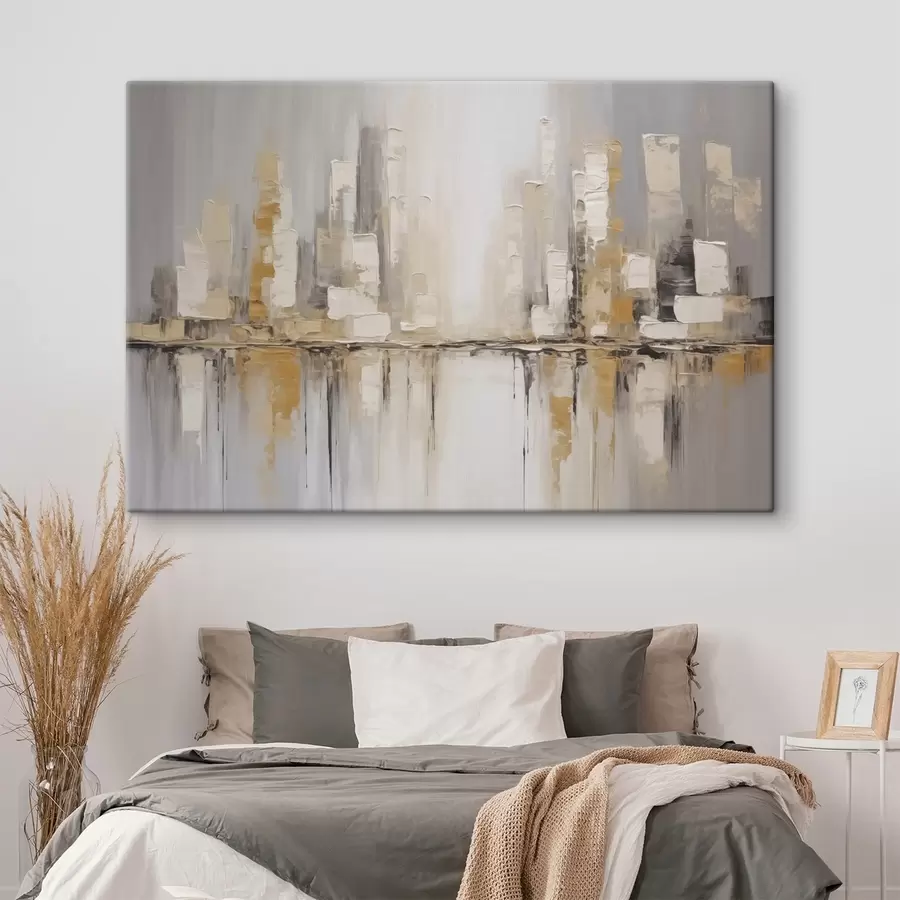 Obraz Abstrakcyjna imitacja malarstwa miejskiego s46761