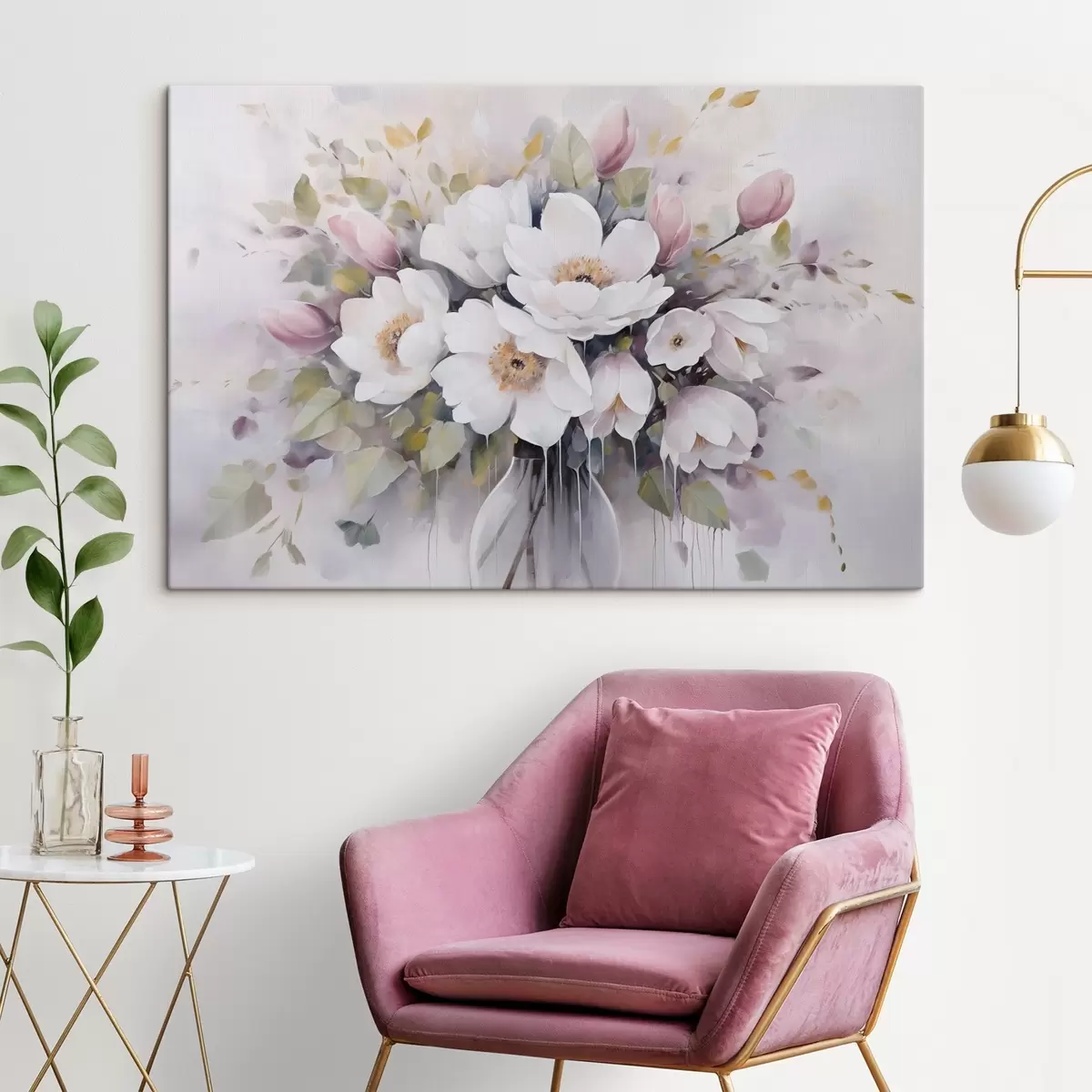 Obraz Kwiaty w wazonie – imitacja obrazu s46763