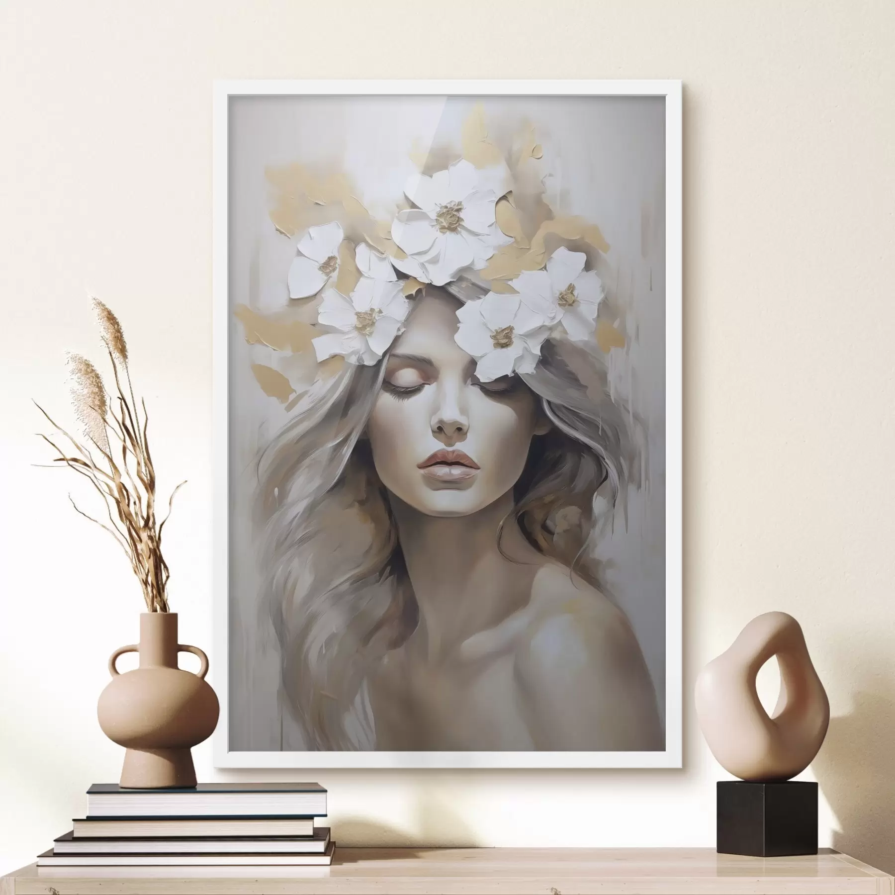 Fototapeta Abstrakcyjny portret dziewczyny z kwiatami f46757