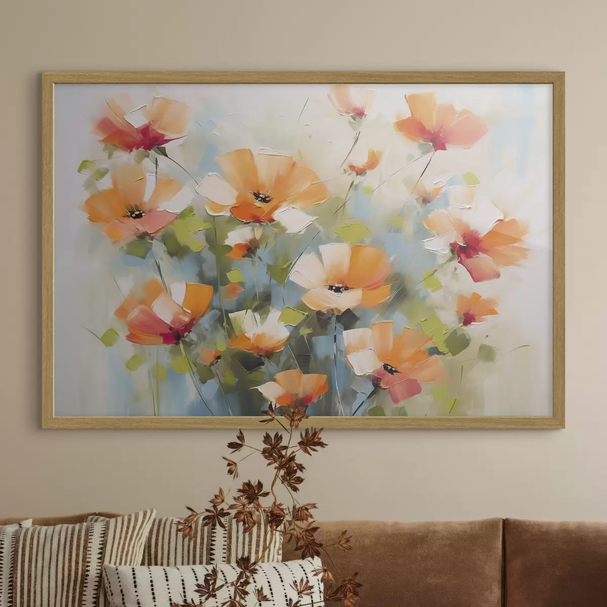 Plakat Abstrakcyjne kwiaty imitujące malarstwo f46764