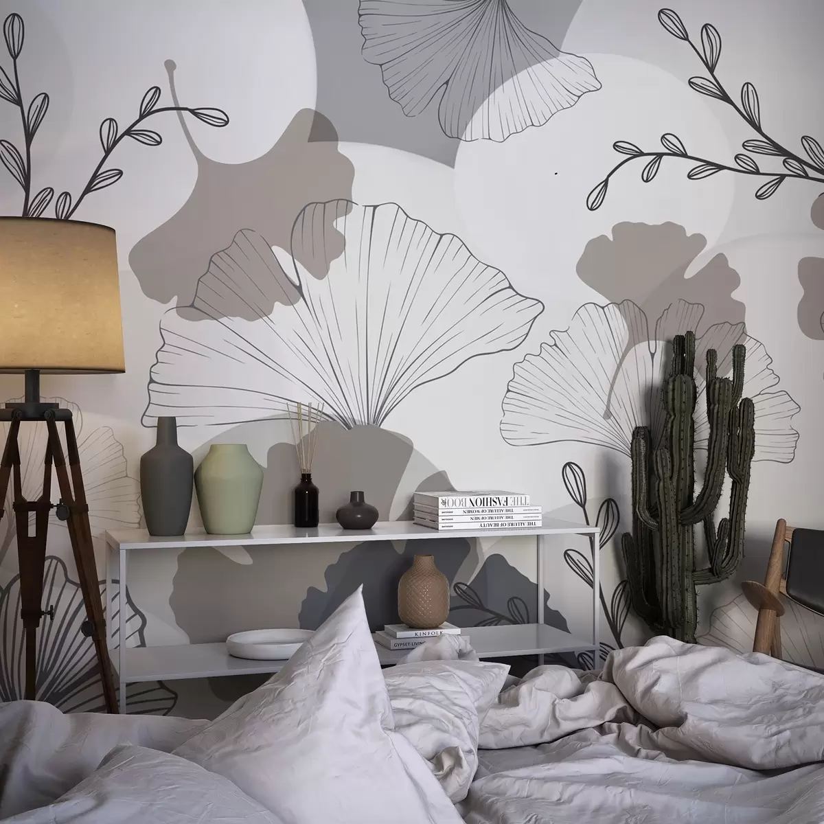 Fototapeta Minimalistyczne liście miłorzębu w04913