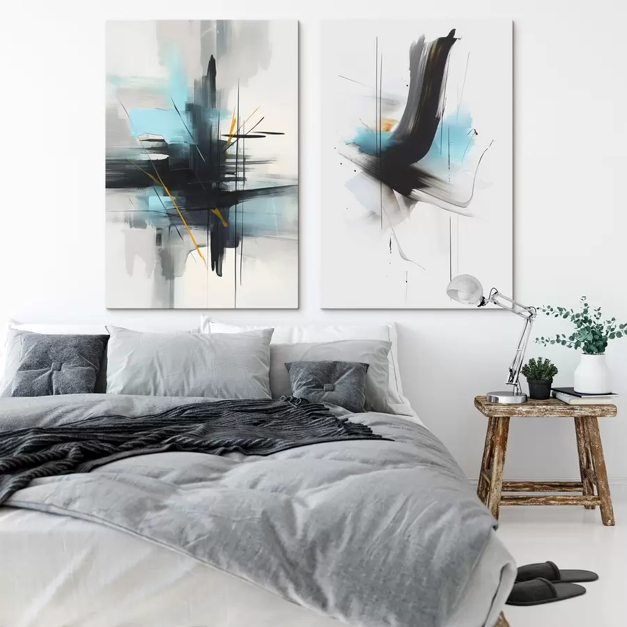 Obraz Abstrakcja z imitacją rozprysków i pociągnięć pędzla m01037