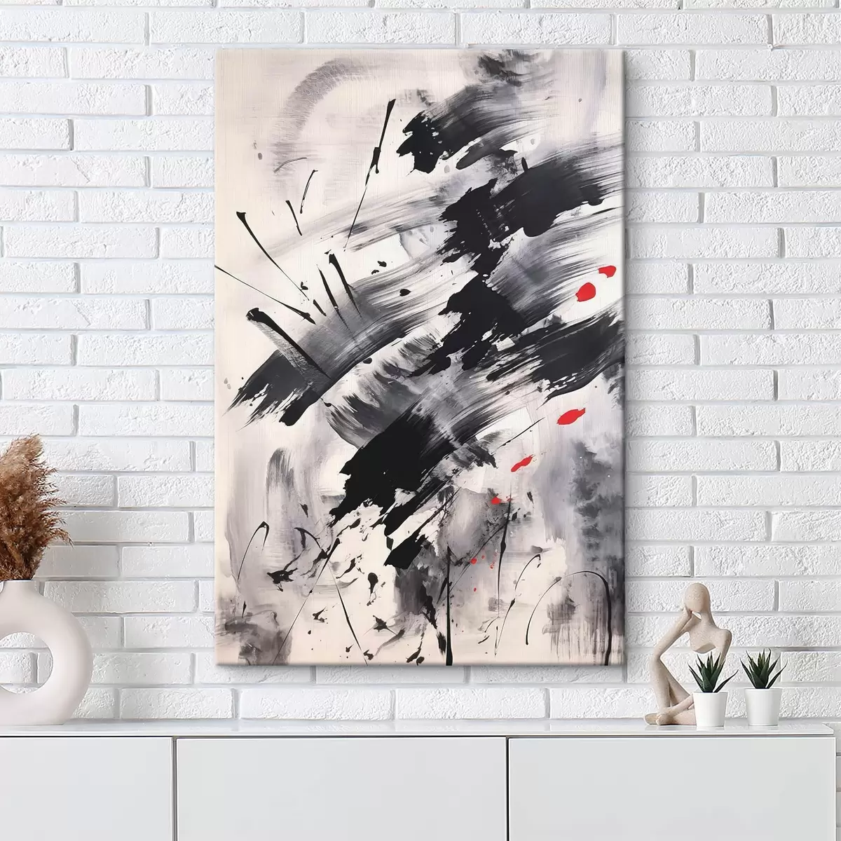 Obraz Abstrakcja z imitacją rozprysków i pociągnięć pędzla s46783