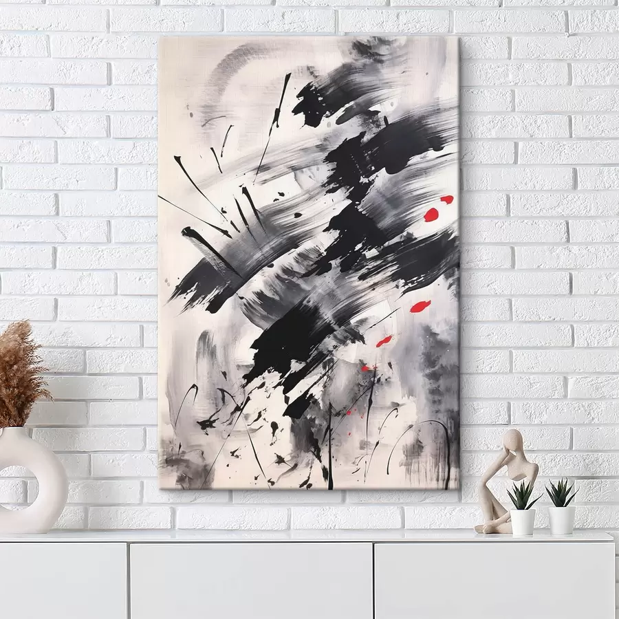 Obraz Abstrakcja z imitacją rozprysków i pociągnięć pędzla s46783