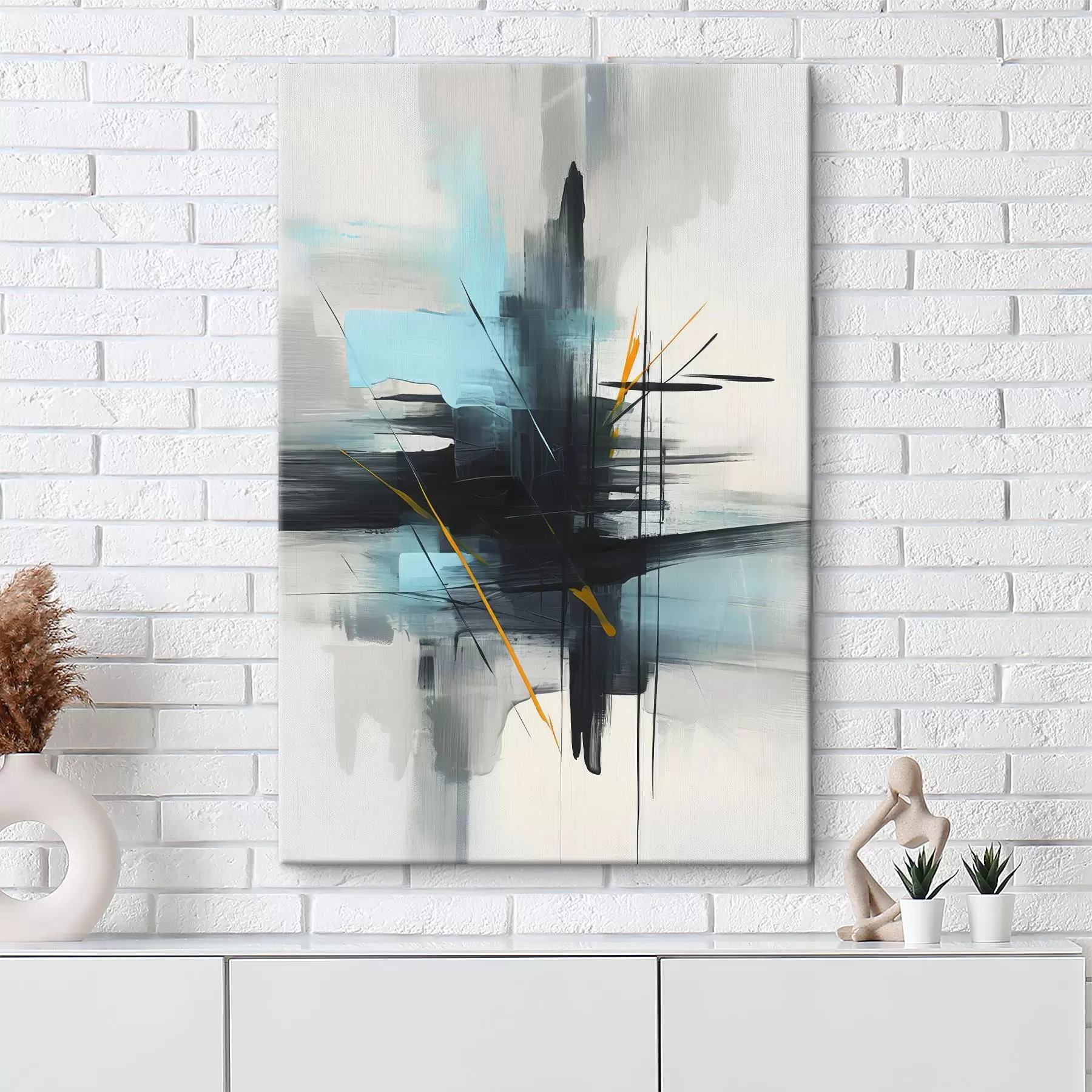 Obraz Abstrakcja z imitacją rozprysków i pociągnięć pędzla s46789