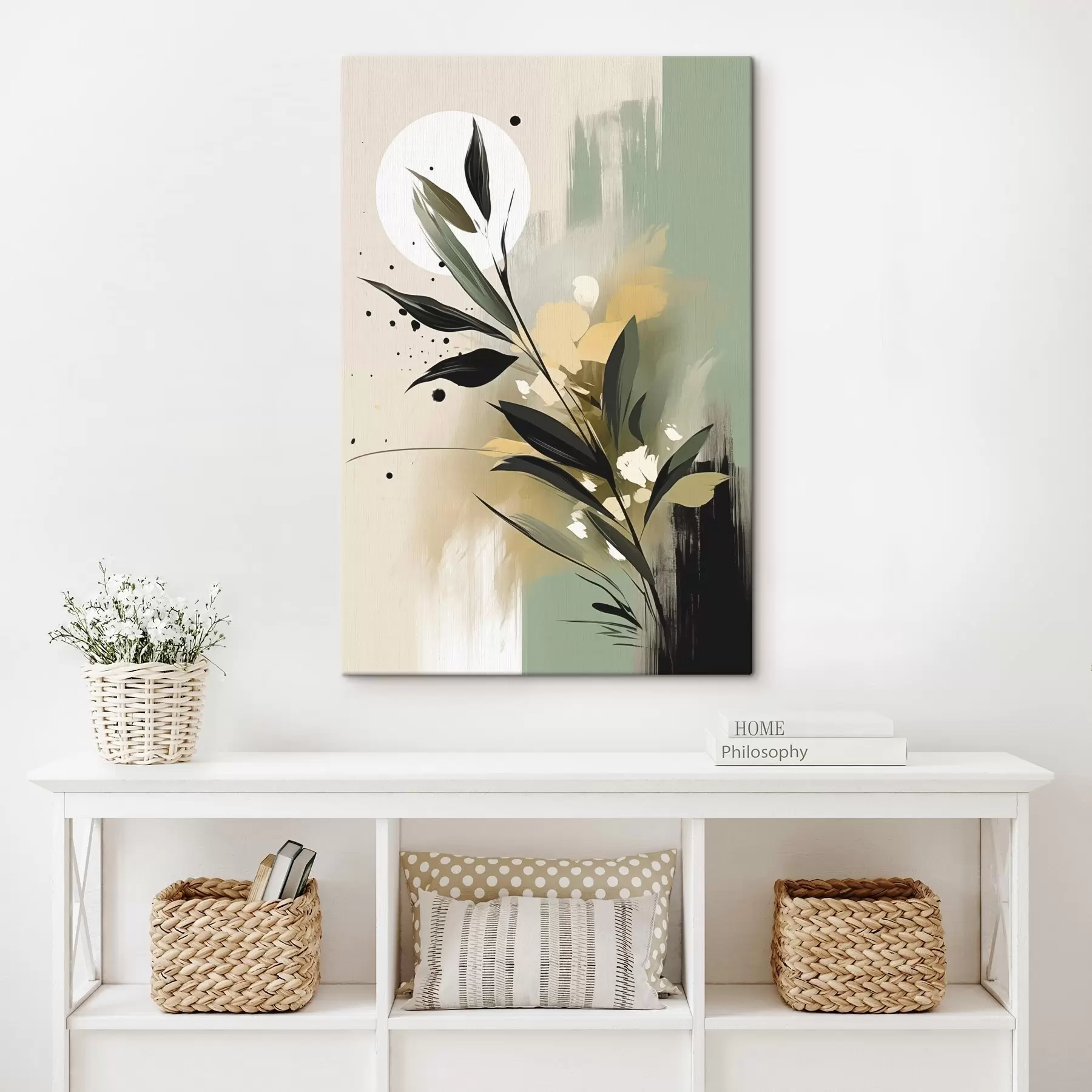 Obraz Abstrakcja z rośliną s46790