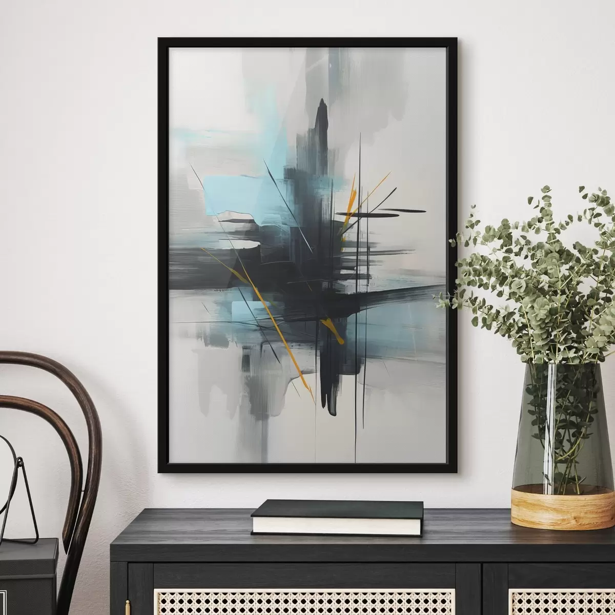 Plakat Abstrakcja z imitacją rozprysków i pociągnięć pędzla f46789