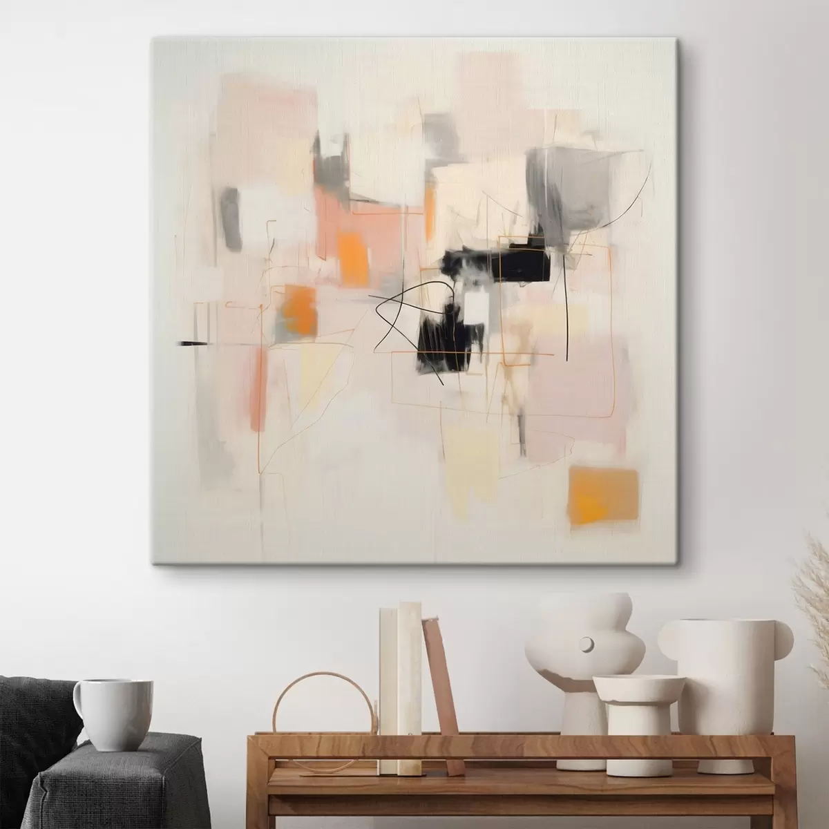 Obraz Minimalistyczna abstrakcja w delikatnych kolorach s46638