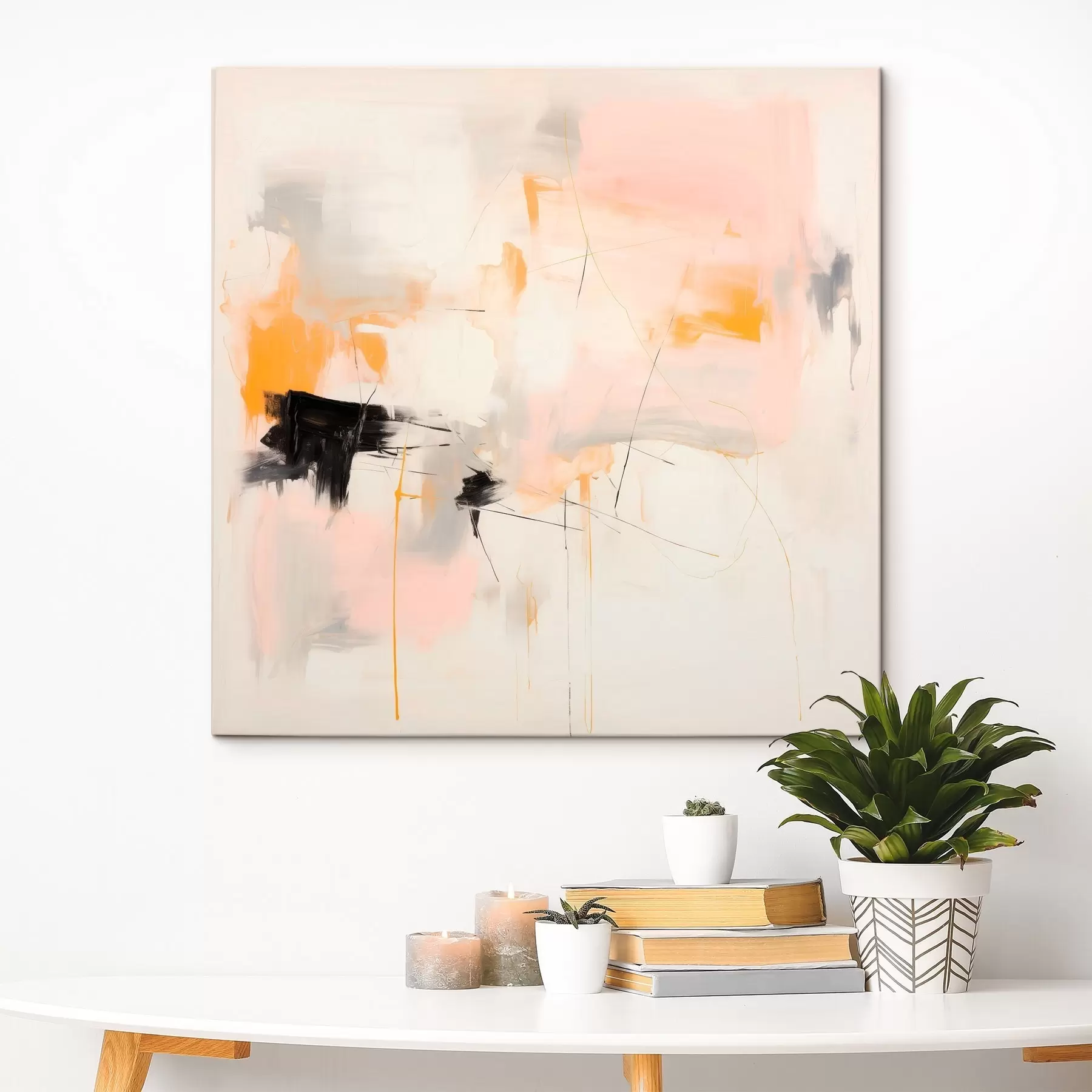 Obraz Rozmyte kształty i dynamiczne pociągnięcia pędzlem w stylu gestualnym s46639