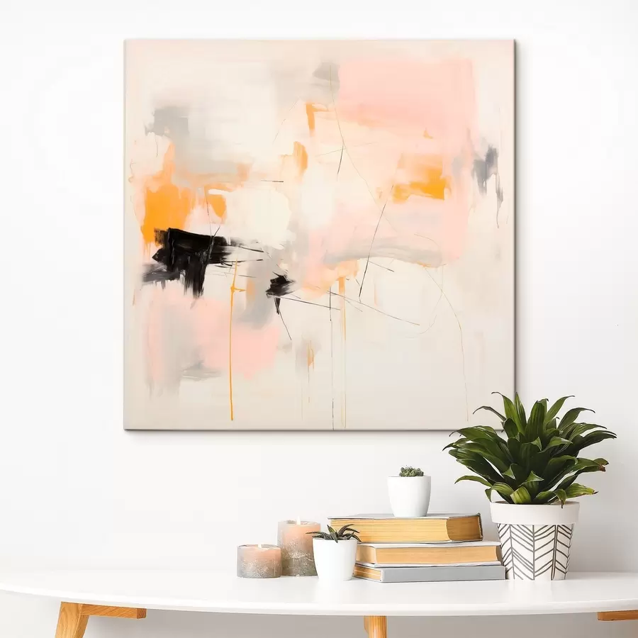 Obraz Rozmyte kształty i dynamiczne pociągnięcia pędzlem w stylu gestualnym s46639