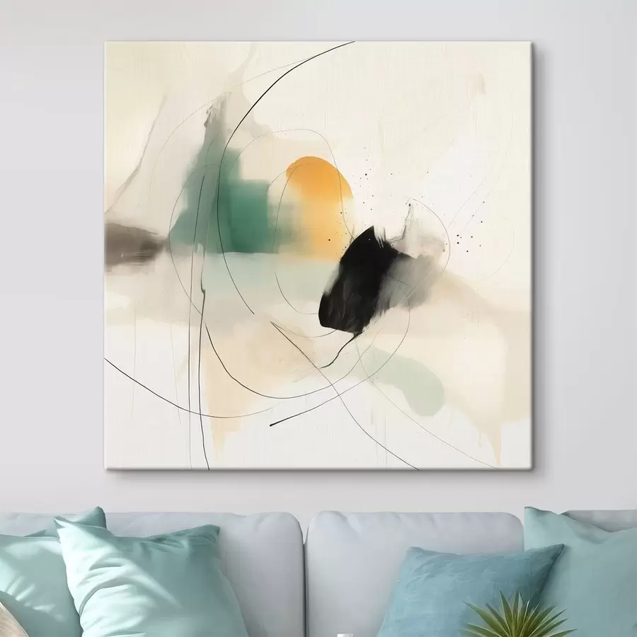 Obraz Delikatna dynamika kolorów i linii w zwiewnym, abstrakcyjnym stylu s46641