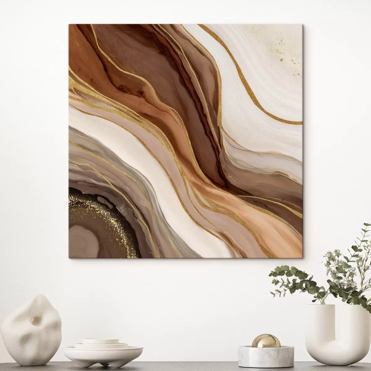 Obraz Kompozycja kamienna w odcieniach drewna s46642