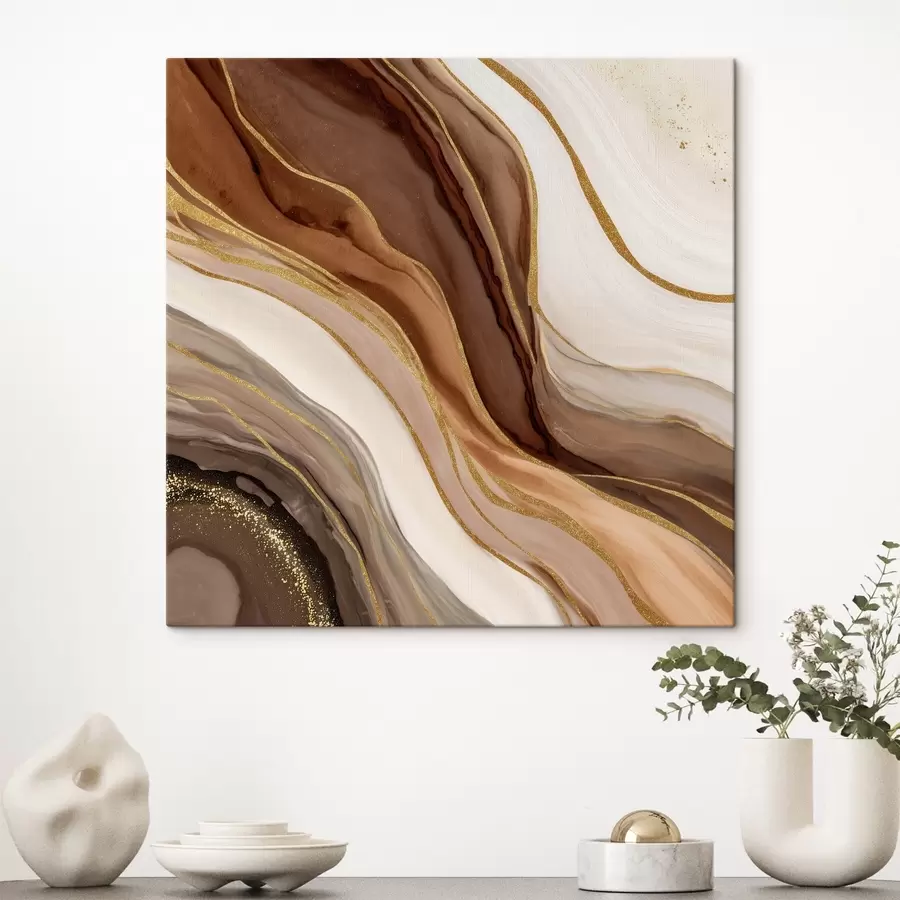 Obraz Kompozycja kamienna w odcieniach drewna s46642