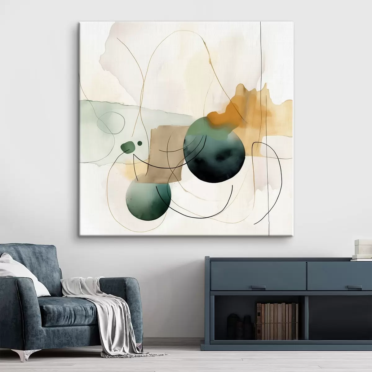 Obraz Rytm zaokrąglonych sylwetek w nowoczesnym stylu akwareli s46648