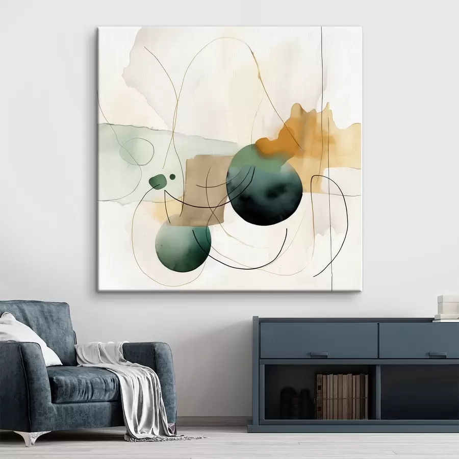 Obraz Rytm zaokrąglonych sylwetek w nowoczesnym stylu akwareli s46648