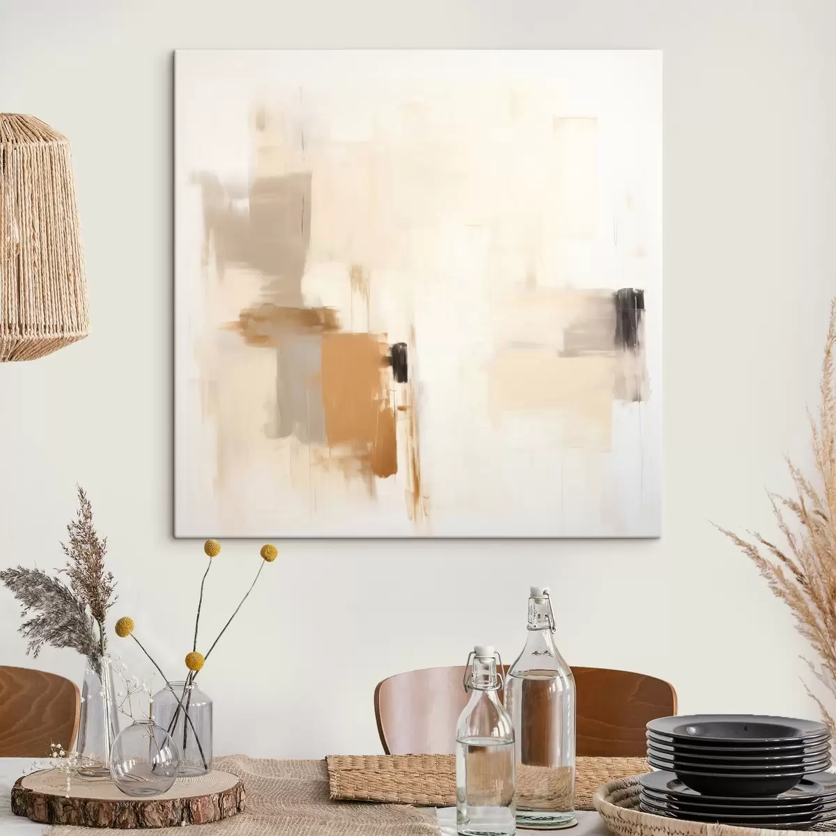 Obraz Abstrakcja z rozmywającymi się kształtami w spokojnych barwach s46655