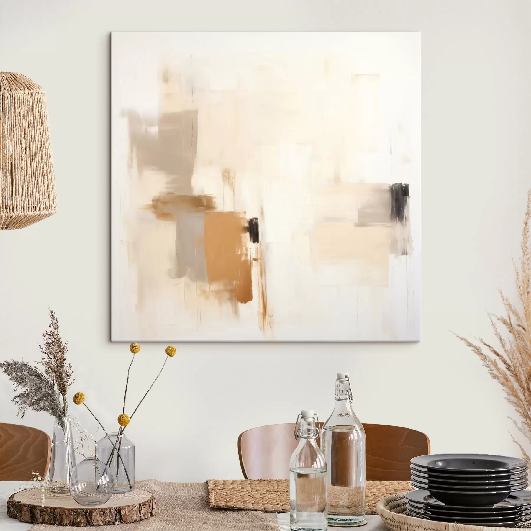 Obraz Abstrakcja z rozmywającymi się kształtami w spokojnych barwach s46655