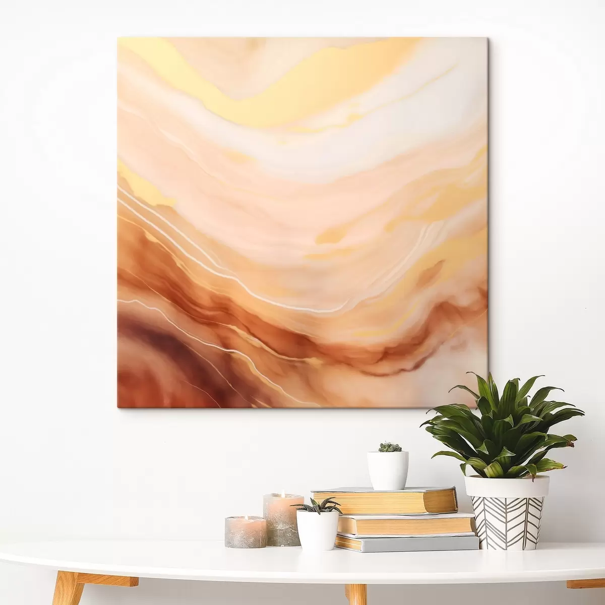 Obraz Abstrakcja w pastelowej palecie barw z naturalnymi formami s46660