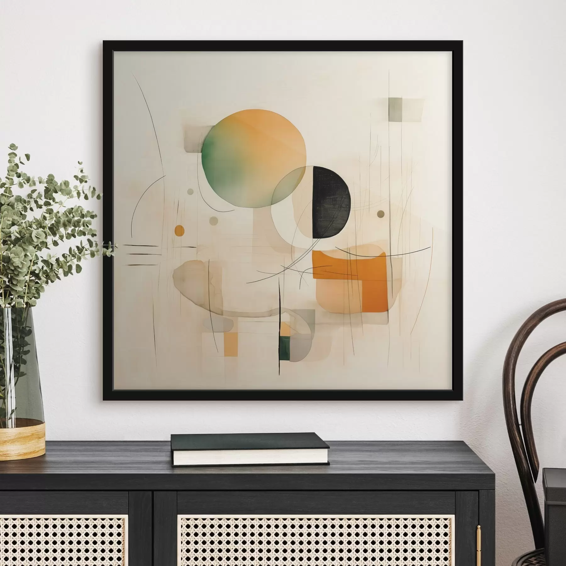 Fototapeta Geometryczne akcenty w delikatnej palecie barw w nowoczesnym, minimalistycznym stylu f46640