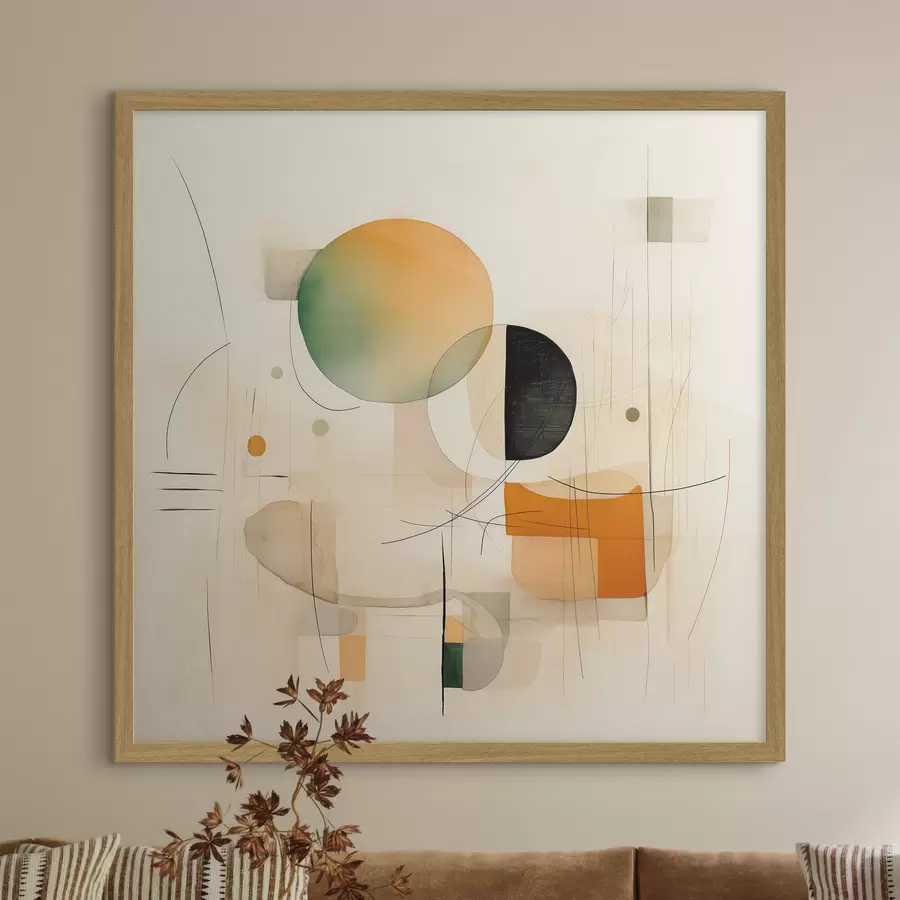 Fototapeta Geometryczne akcenty w delikatnej palecie barw w nowoczesnym, minimalistycznym stylu f46640