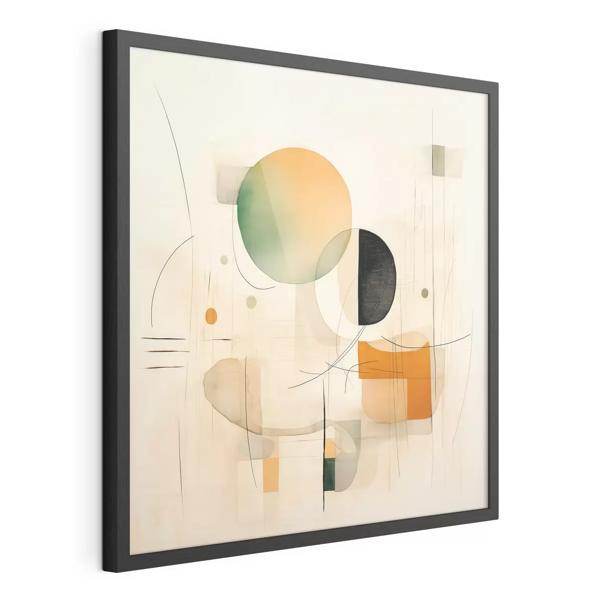 Plakat Geometryczne akcenty w delikatnej palecie barw w nowoczesnym, minimalistycznym stylu f46640
