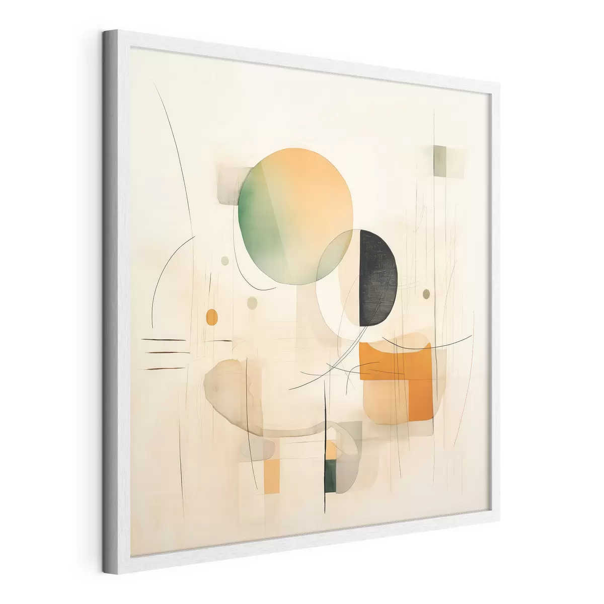 Plakat Geometryczne akcenty w delikatnej palecie barw w nowoczesnym, minimalistycznym stylu f46640