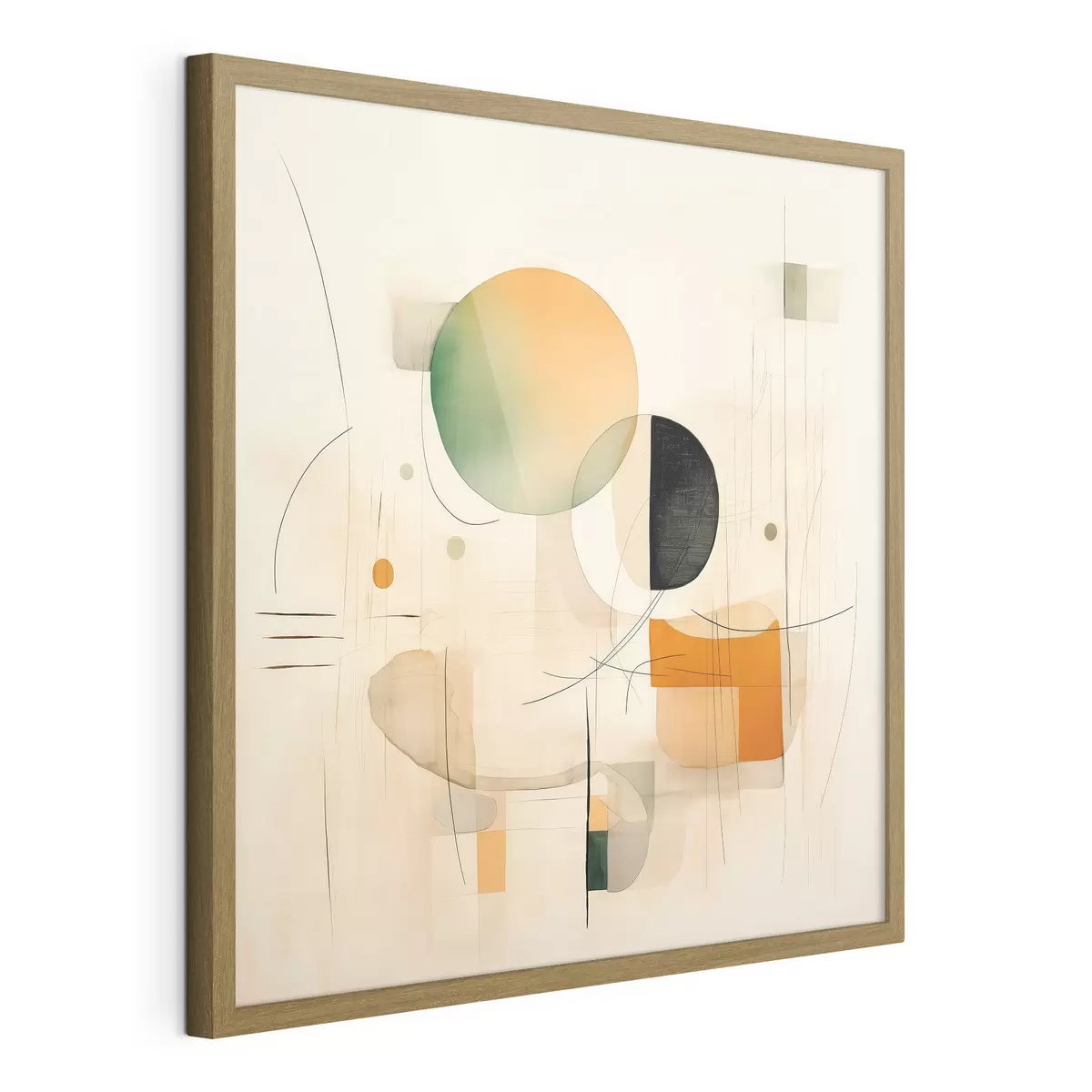 Plakat Geometryczne akcenty w delikatnej palecie barw w nowoczesnym, minimalistycznym stylu f46640
