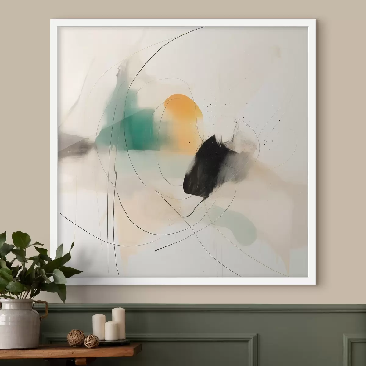 Plakat Delikatna kolorystyka i dynamika linii w zwiewnym, abstrakcyjnym stylu f46641