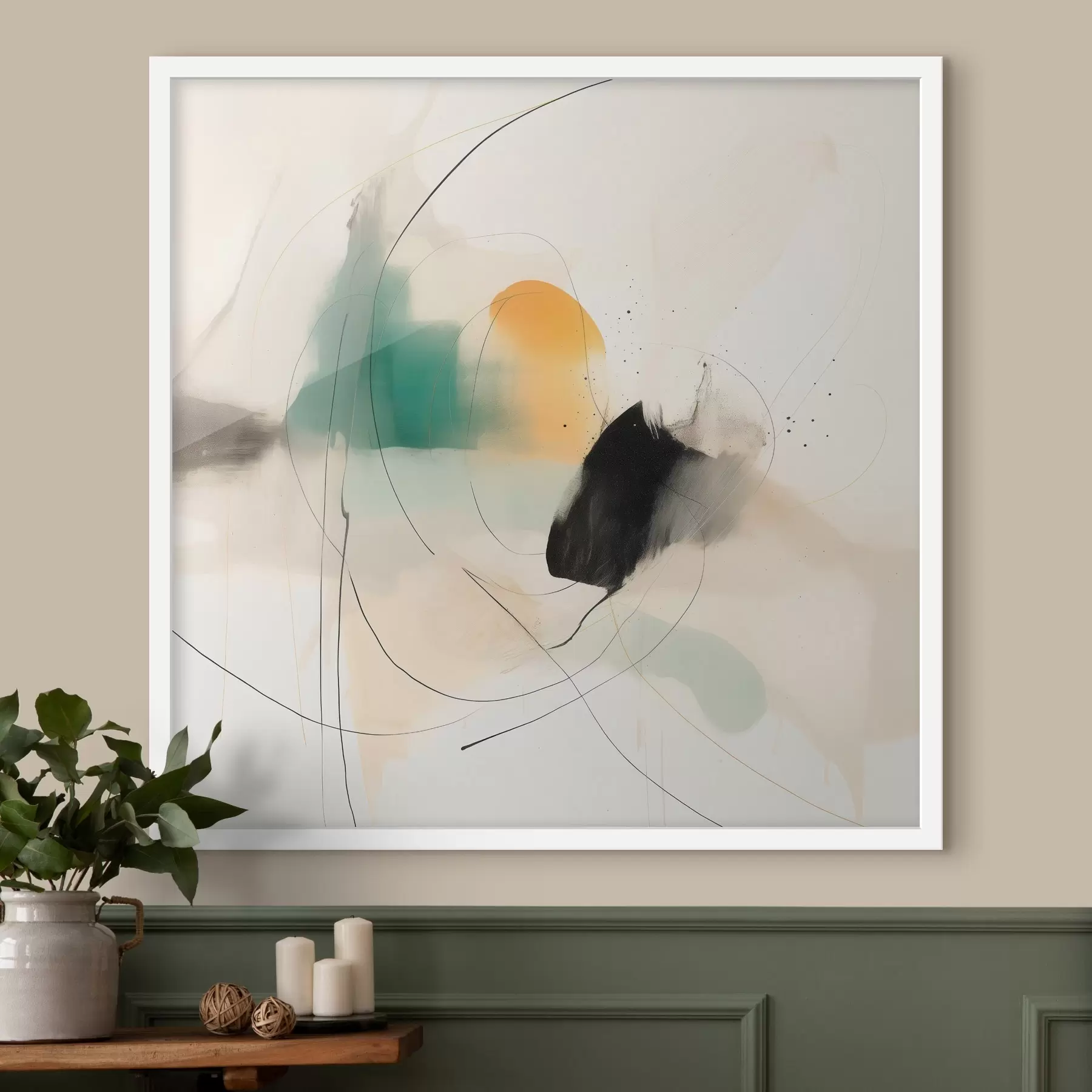 Fototapeta Delikatna kolorystyka i dynamika linii w zwiewnym, abstrakcyjnym stylu f46641