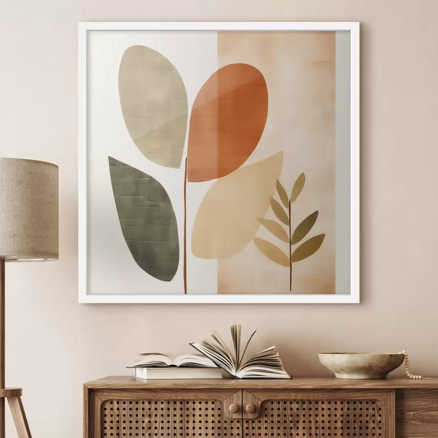 Fototapeta Minimalistyczne liście w artystycznym stylu f46644