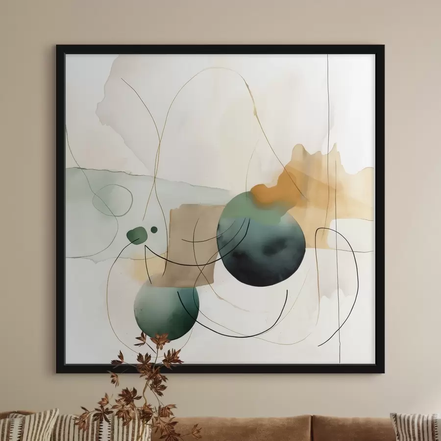 Fototapeta Rytm zaokrąglonych sylwetek w nowoczesnym stylu akwareli f46648