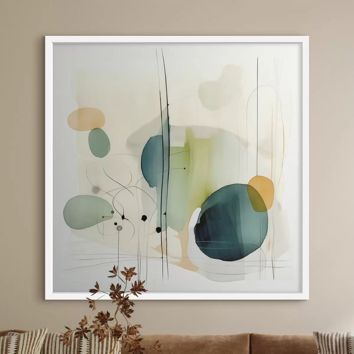 Plakat Artystyczna geometria w delikatnych odcieniach f46649