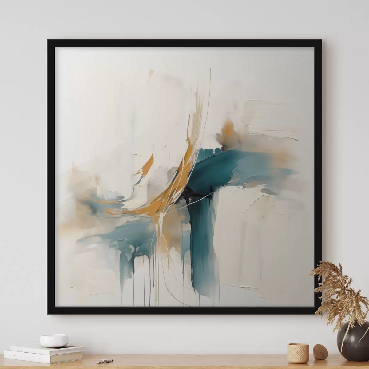 Plakat Dynamiczna abstrakcja z elementami teksturowanymi f46657