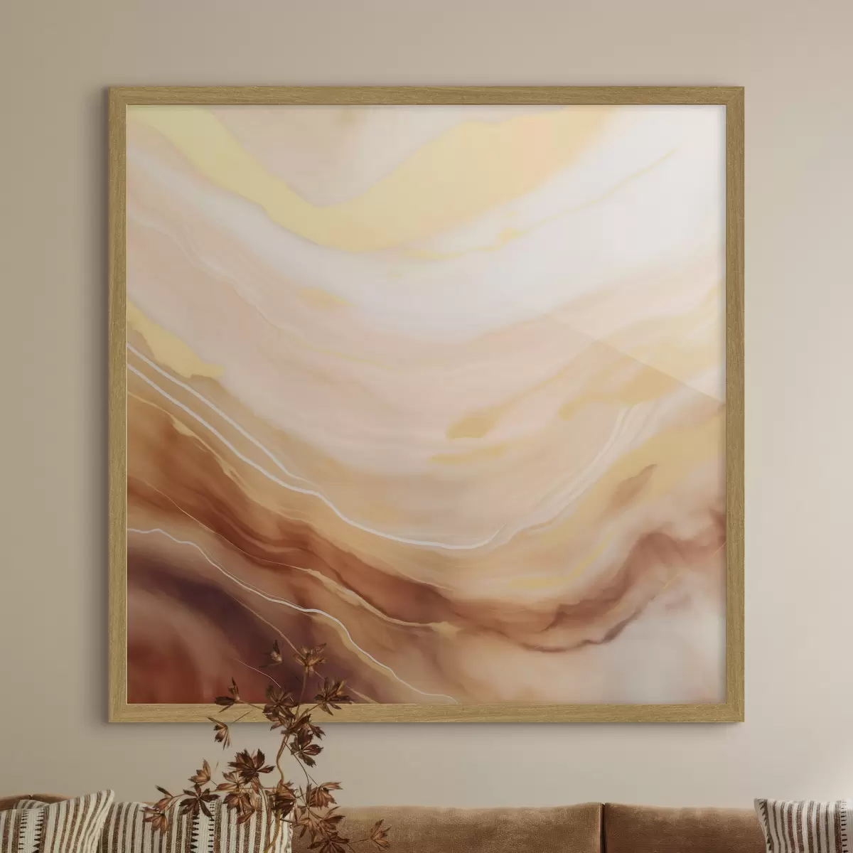 Plakat Abstrakcja w pastelowej palecie barw z naturalnymi formami f46660