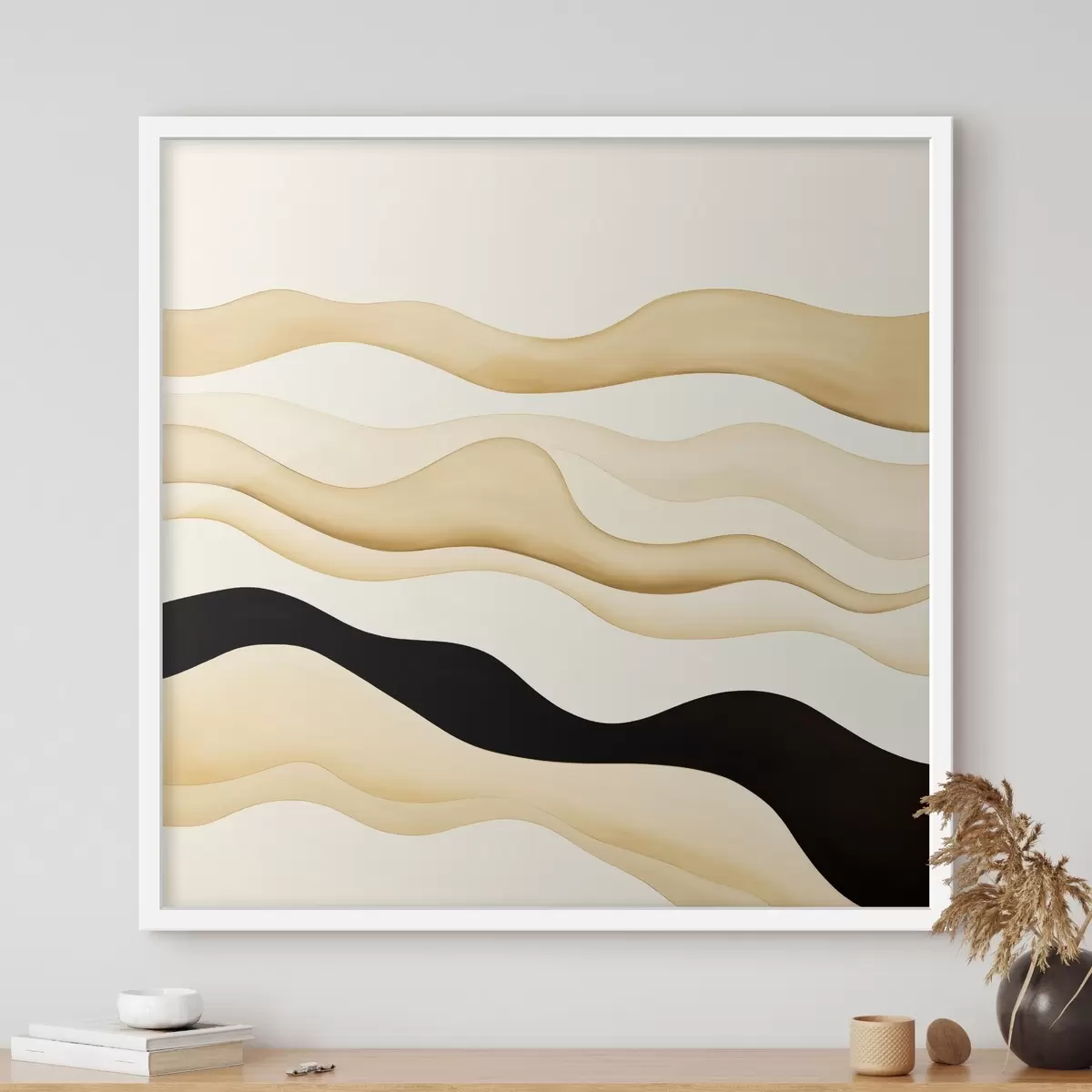 Plakat Motyw dekoracyjny o płynnych liniach w kontrastowej gamie kolorystycznej f46662