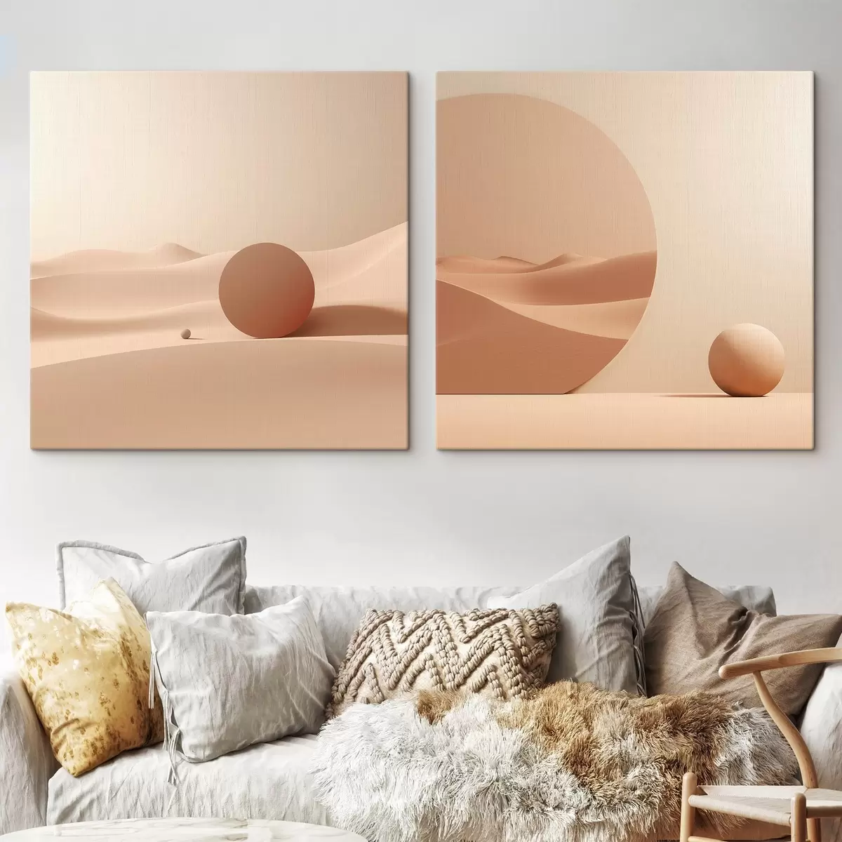 Obraz Kompozycja z spokojnymi przestrzeniami i geometryczną formą m00990