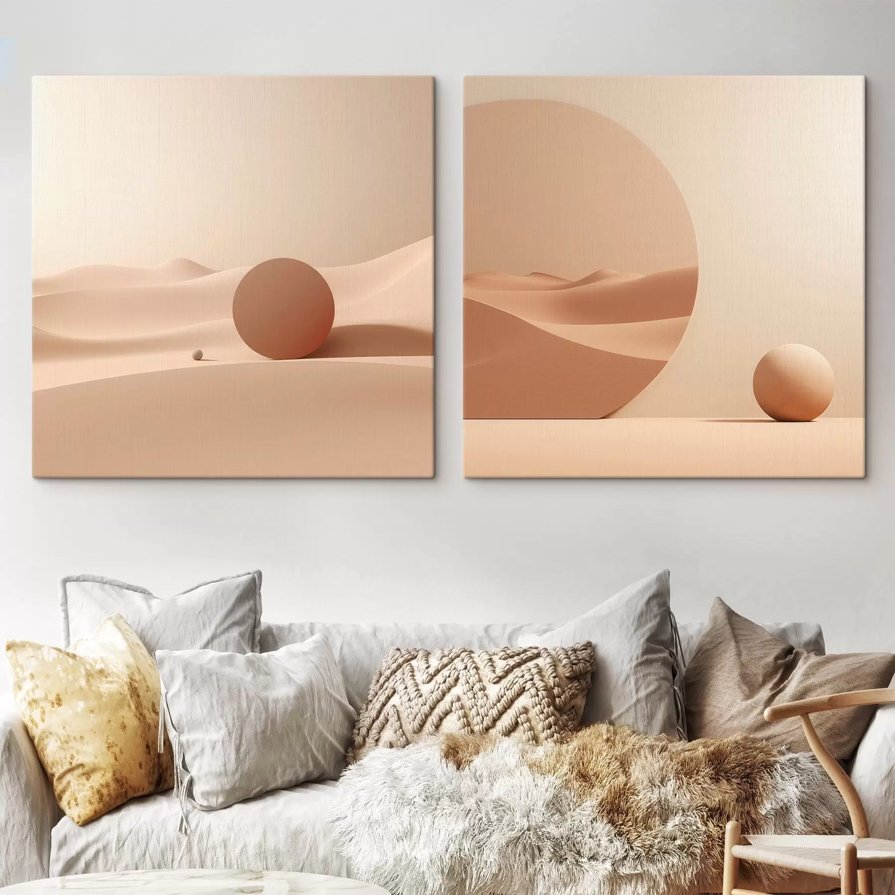 Obraz Kompozycja z spokojnymi przestrzeniami i geometryczną formą m00990