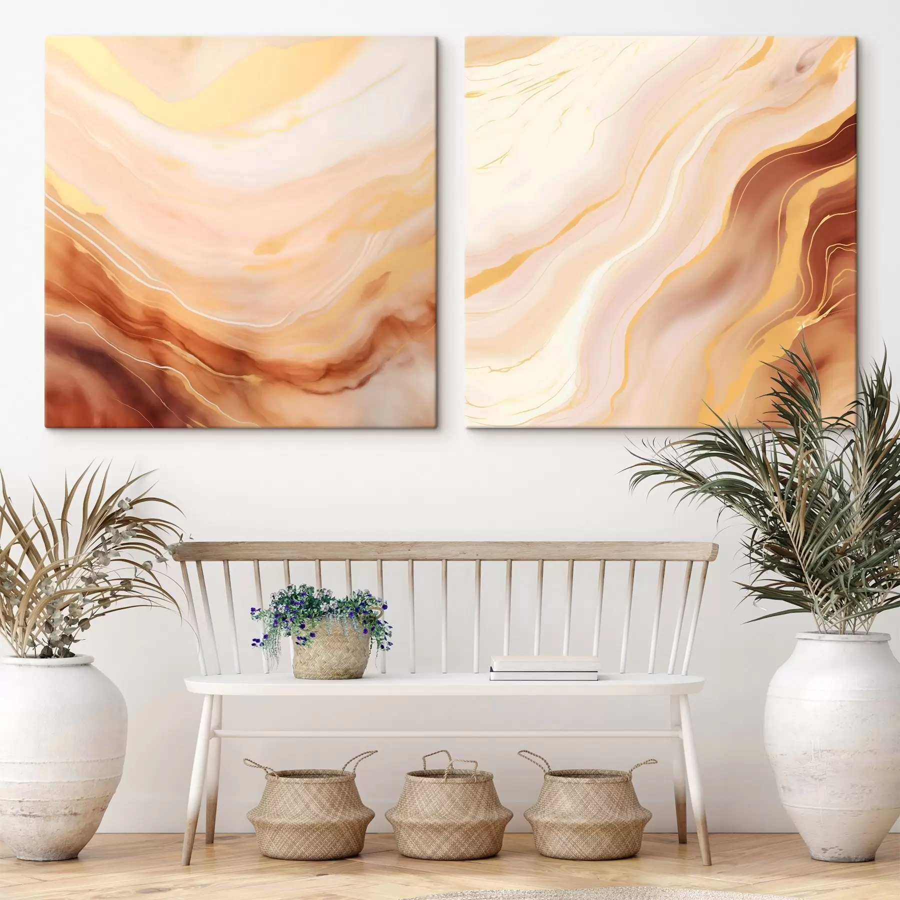 Obraz Lekkie faliste struktury w technice akwareli m00991