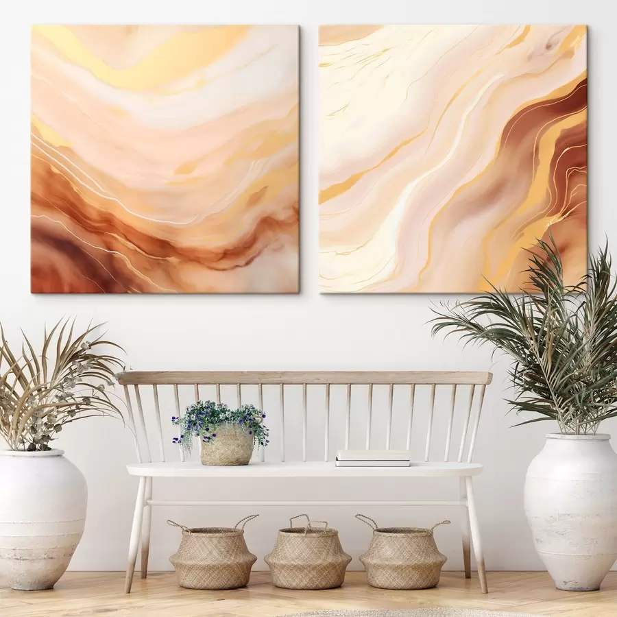 Obraz Lekkie faliste struktury w technice akwareli m00991