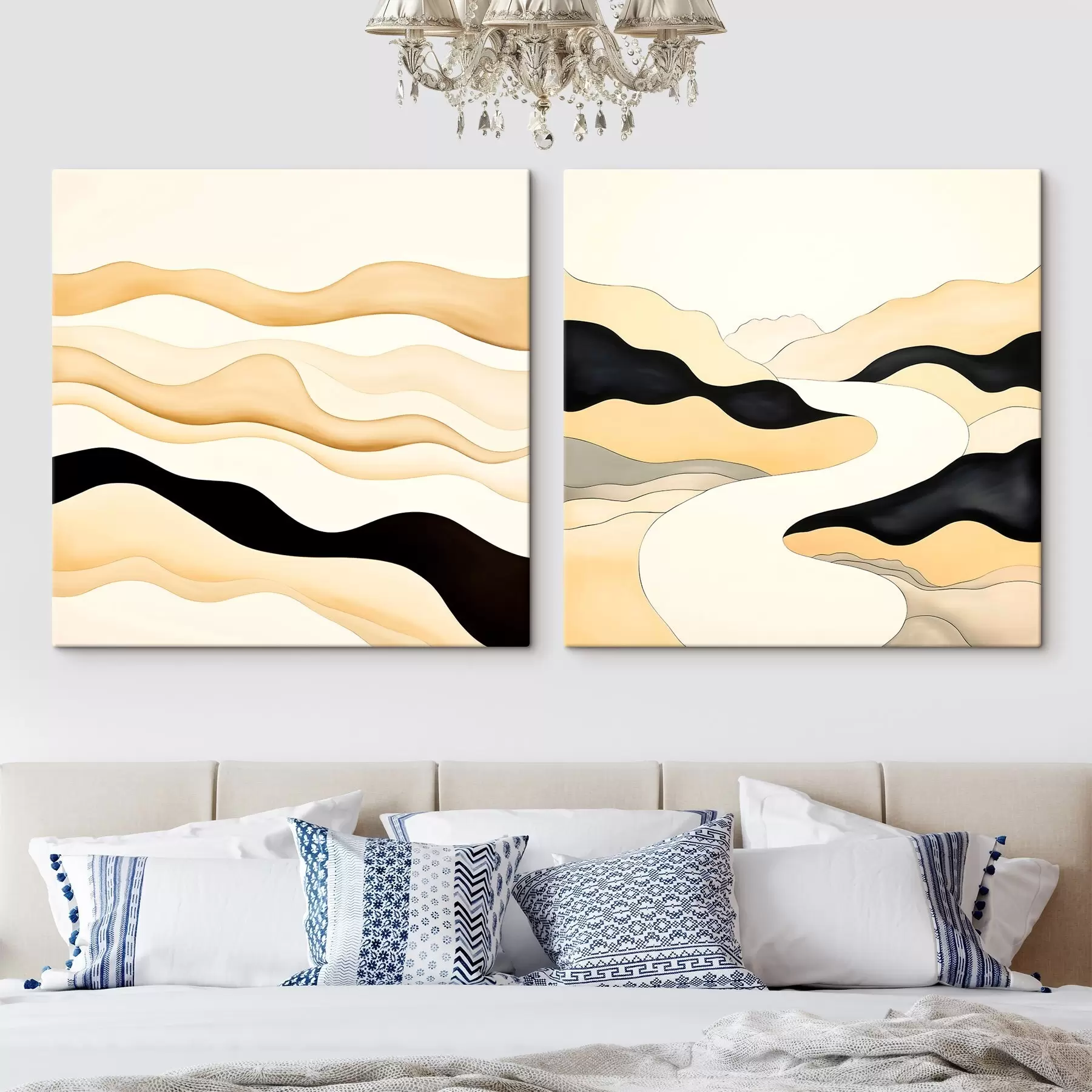 Obraz Formy abstrakcyjne inspirowane naturalnymi rytmami m00992