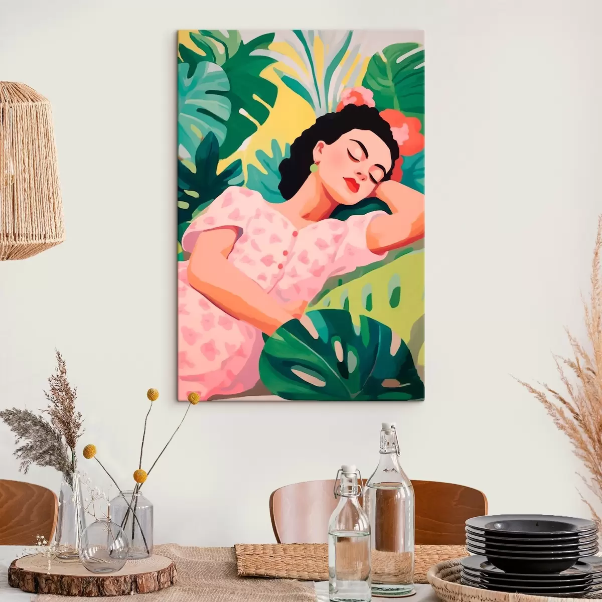 Obraz Dziewczyna wśród liści s46807