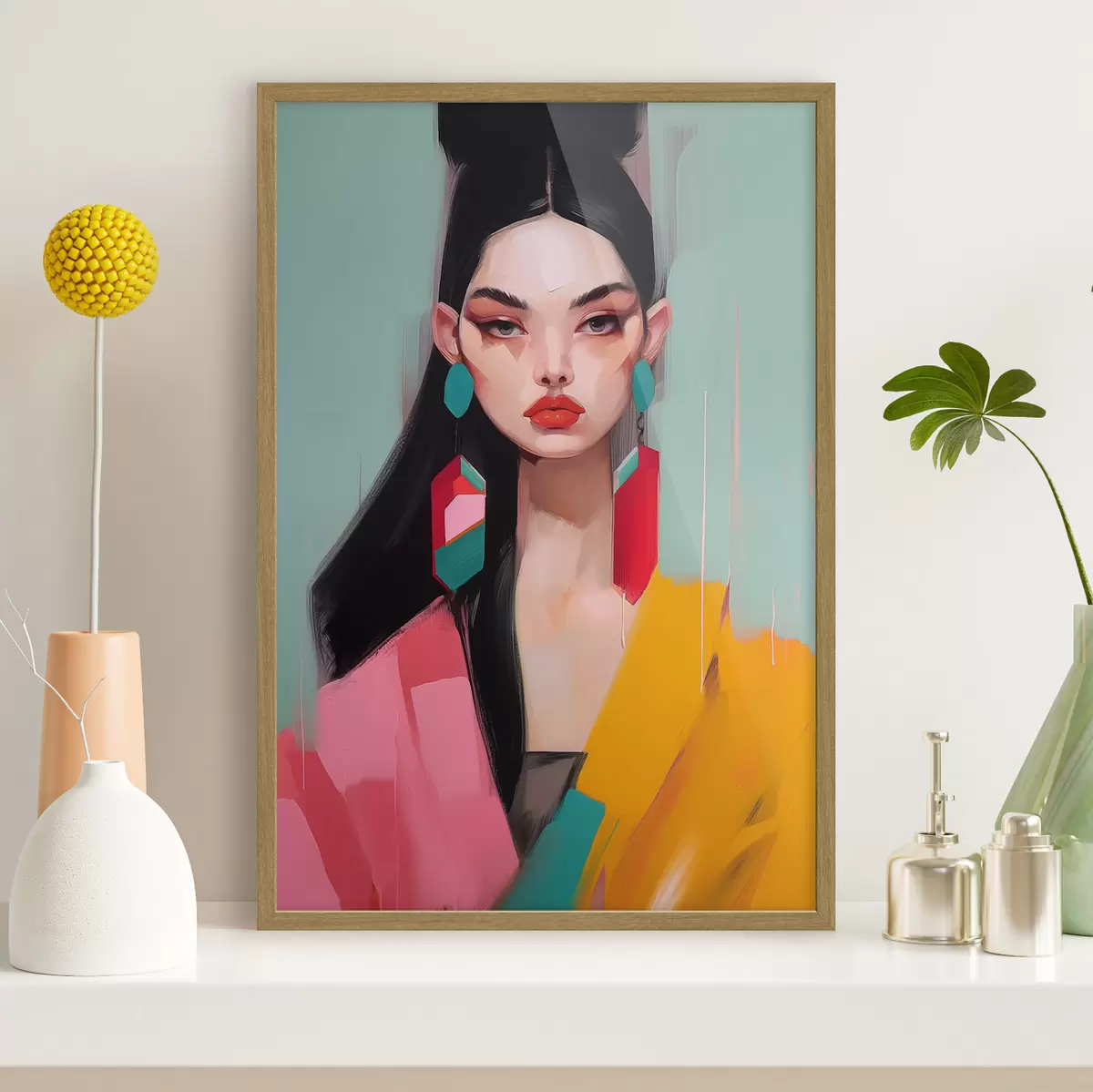 Plakat Abstrakcyjny portret modowy f46808