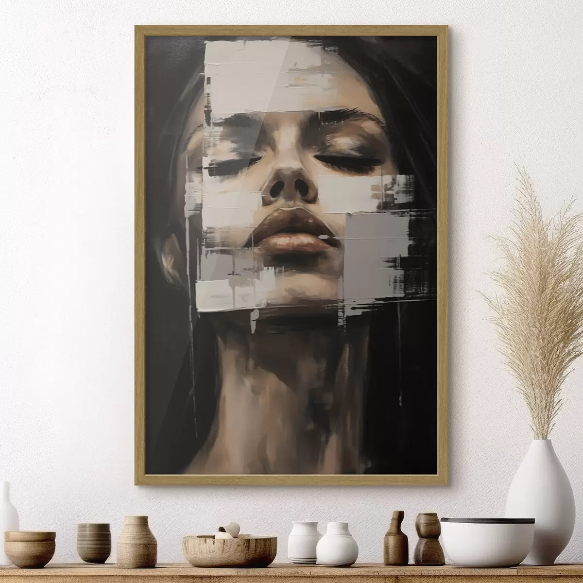 Plakat Abstrakcyjny portret z efektem rozmycia f46811