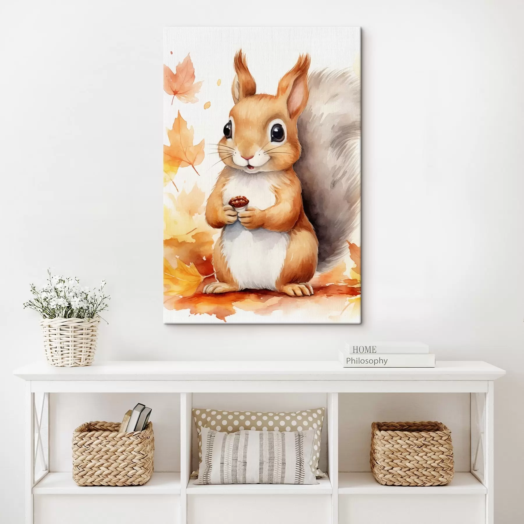 Obraz Śliczna wiewiórka, imitacja akwareli s46766